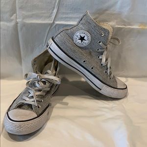 SILVER SPARKLE WOMENS CONVERSE SNEAKERS